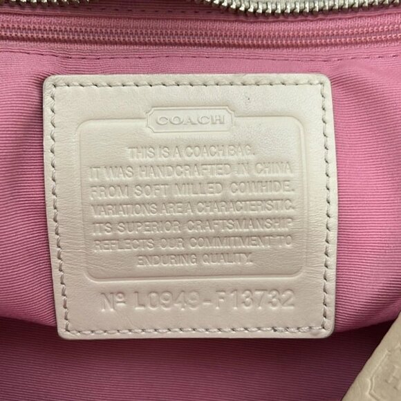 Auth COACH Soho Pleated Tote F13732 Cream Leather - Tote Bag - Picture 4 of 8